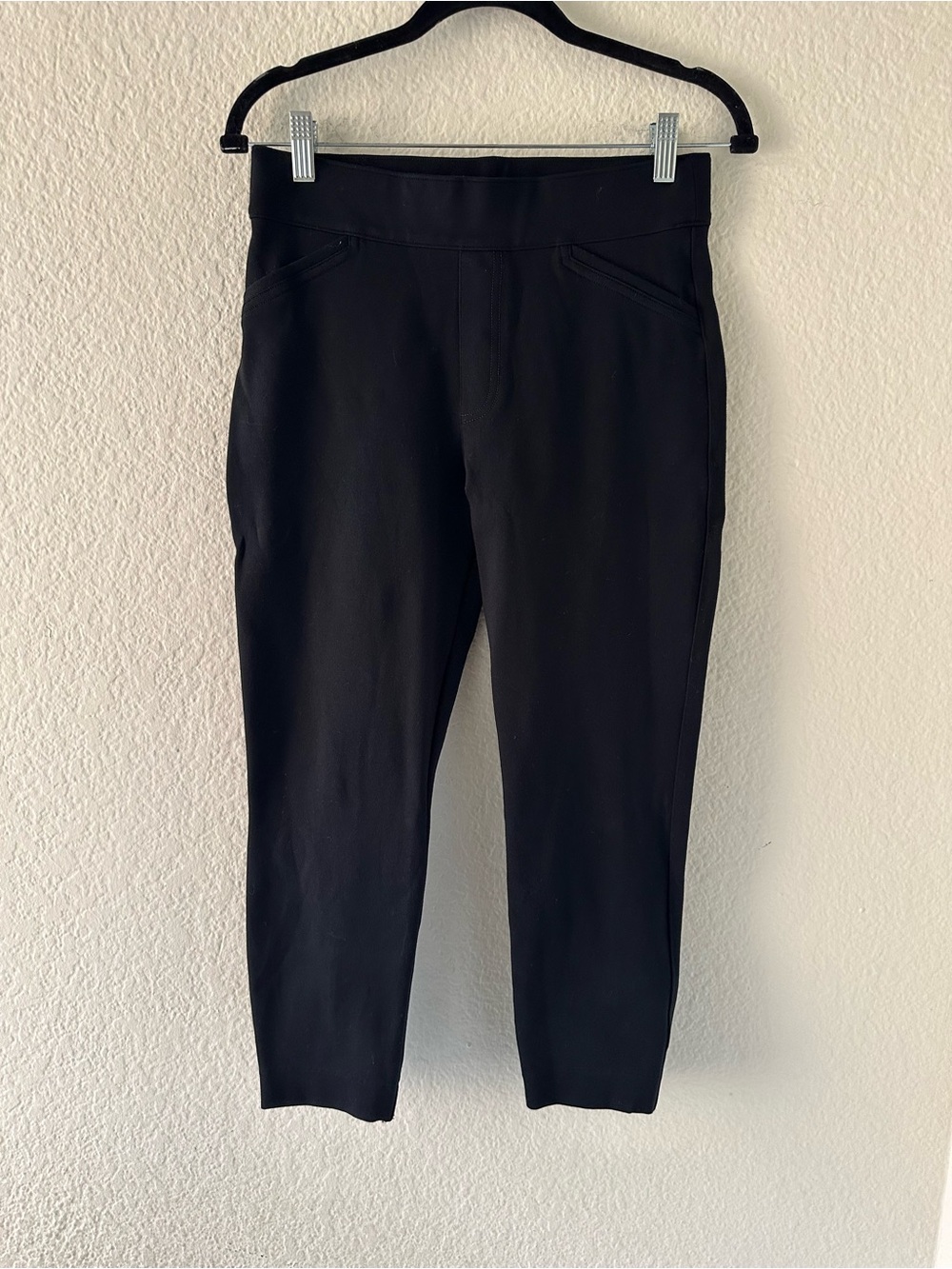SPANX The Perfect Pant Ankle Back Split Hem Black Leggings Medium